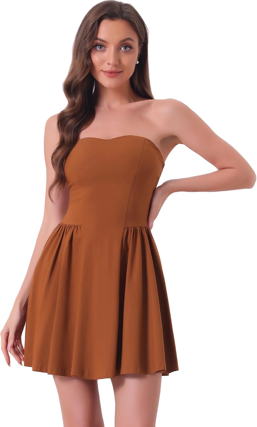 Allegra K Women Sexy Strapless Off Shoulder 2026 Cocktail Party Mini Dress | Tube, Sweetheart Neckline, Date, Night-out, Birthday, A-Line, Flare Sexy Corset Short Dress