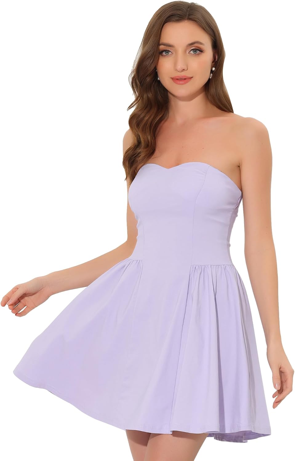 Allegra K Women Sexy Strapless Off Shoulder 2026 Cocktail Party Mini Dress | Tube, Sweetheart Neckline, Date, Night-out, Birthday, A-Line, Flare Sexy Corset Short Dress