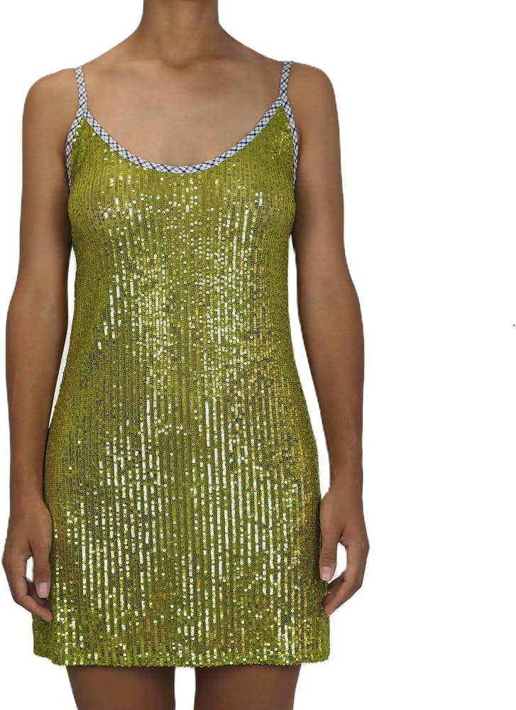 FEORJGP Women Sparkle Sequin Mini Dress Shiny Spaghetti Strap Glitter Disco Slip Short Dress Cocktail Party Club Dresses